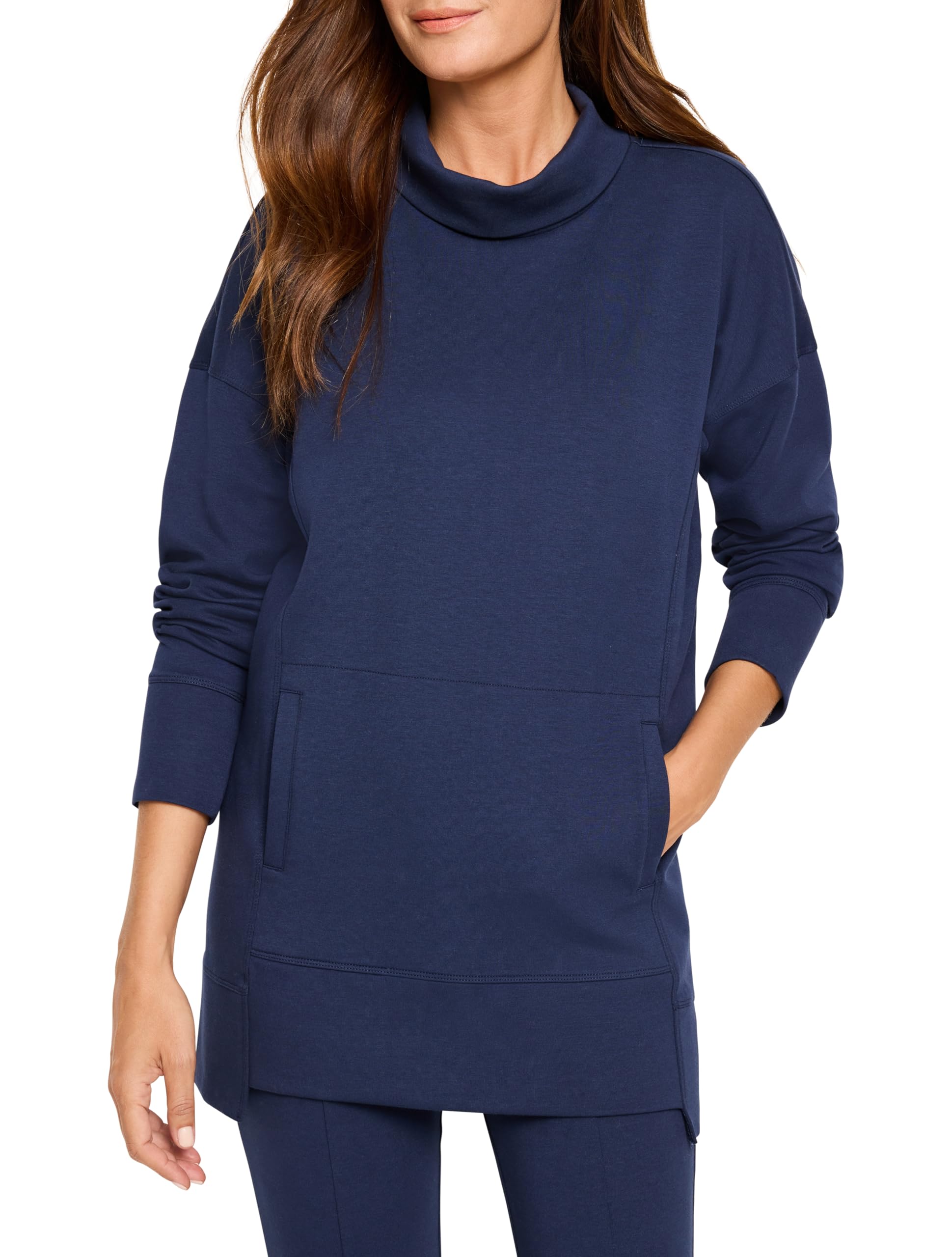 NIC+ZOE Women's Seamed Scuba Funnel Neck Tunic