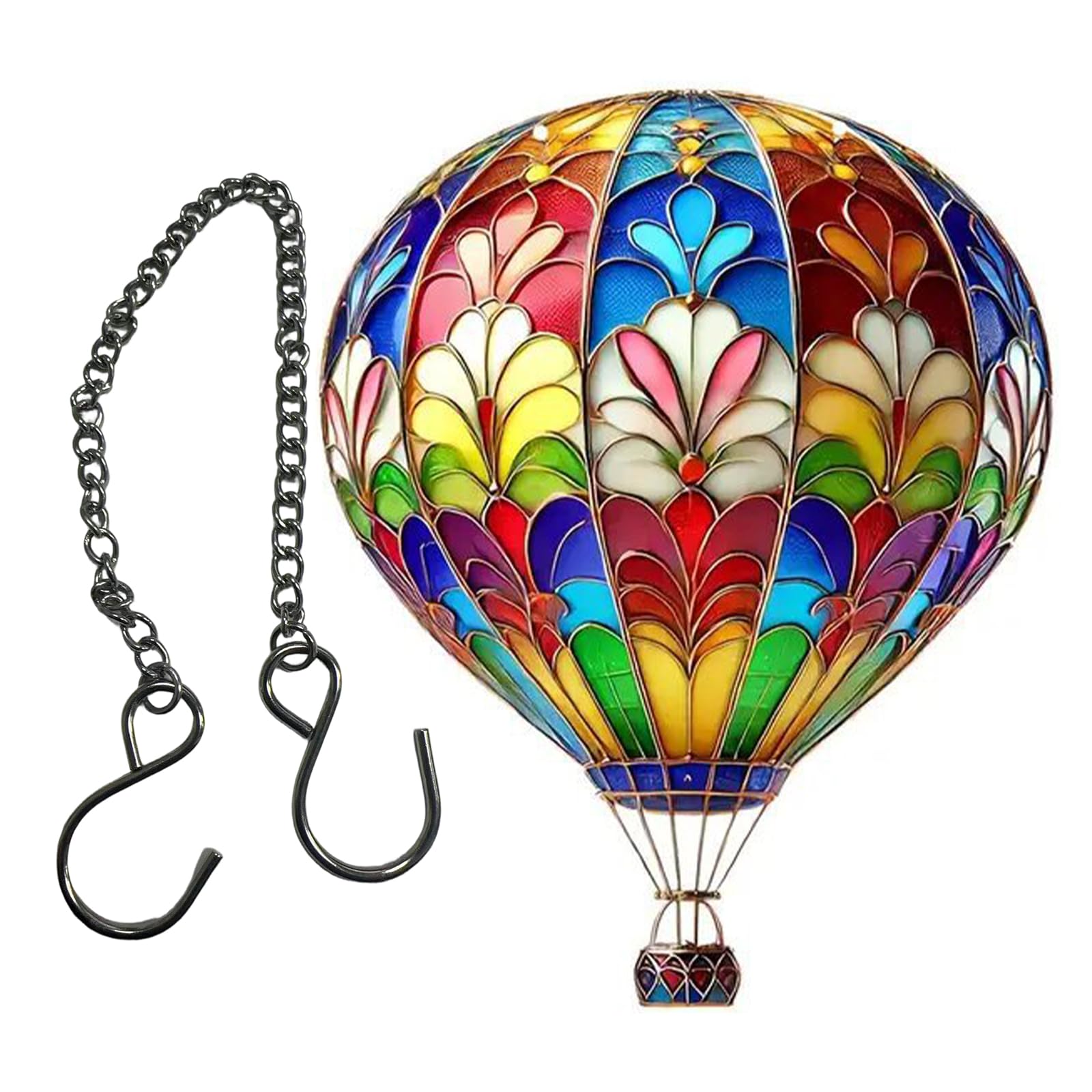 Stained Glass Window Hanging, 2D Acrylic Hot Air Balloon Sun Catchers Colorful Panel Hot Air Balloon Suncatchers Hanging Acrylic Decorations