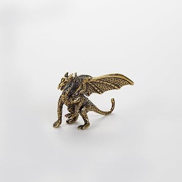 Brass Dragon/West Dragon Statue, Solid Brass Sculpture.Home Office Desk Decoration(MN10)