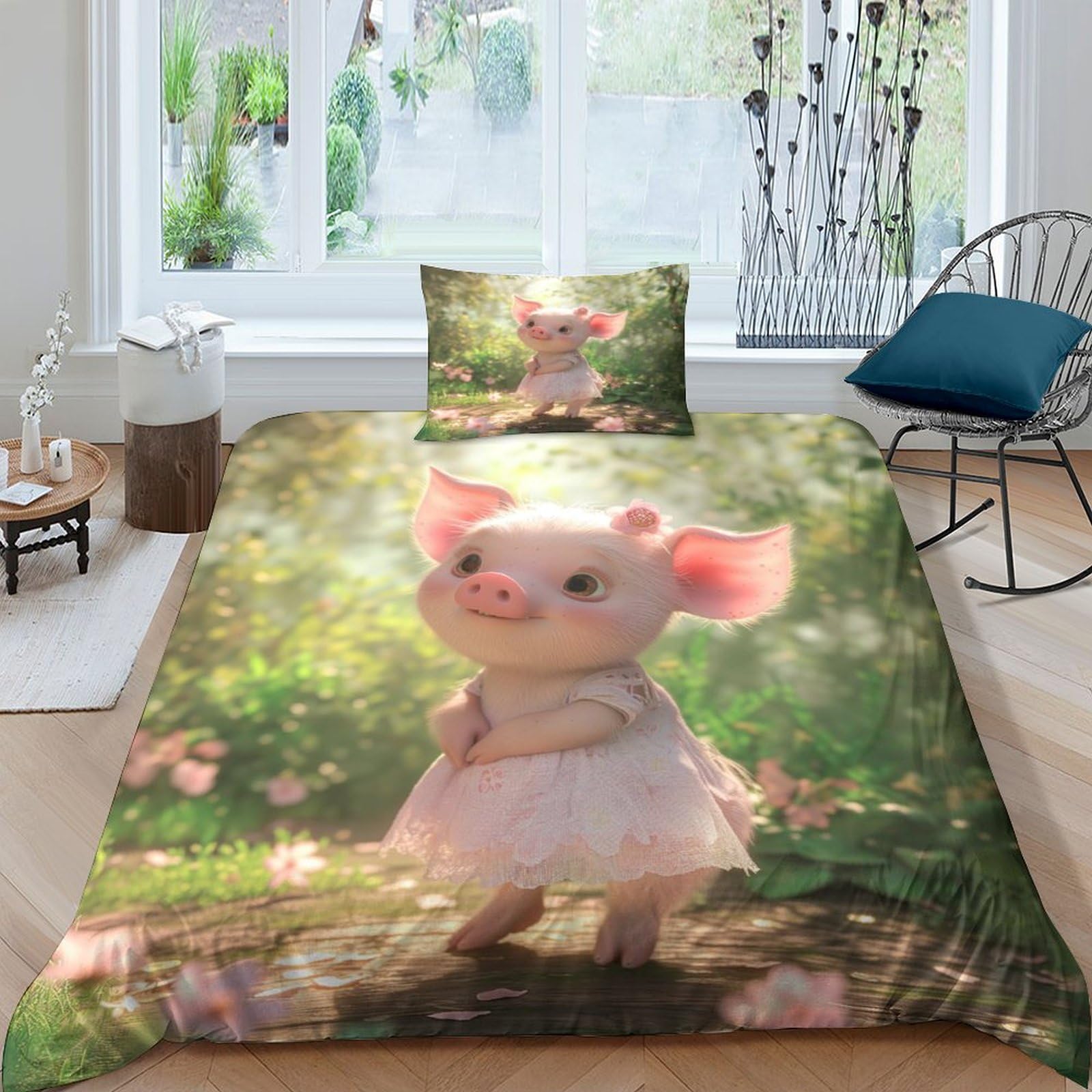 Ensemble de literie cochon 3D pour décorer la chambre de votre enfant avec joie