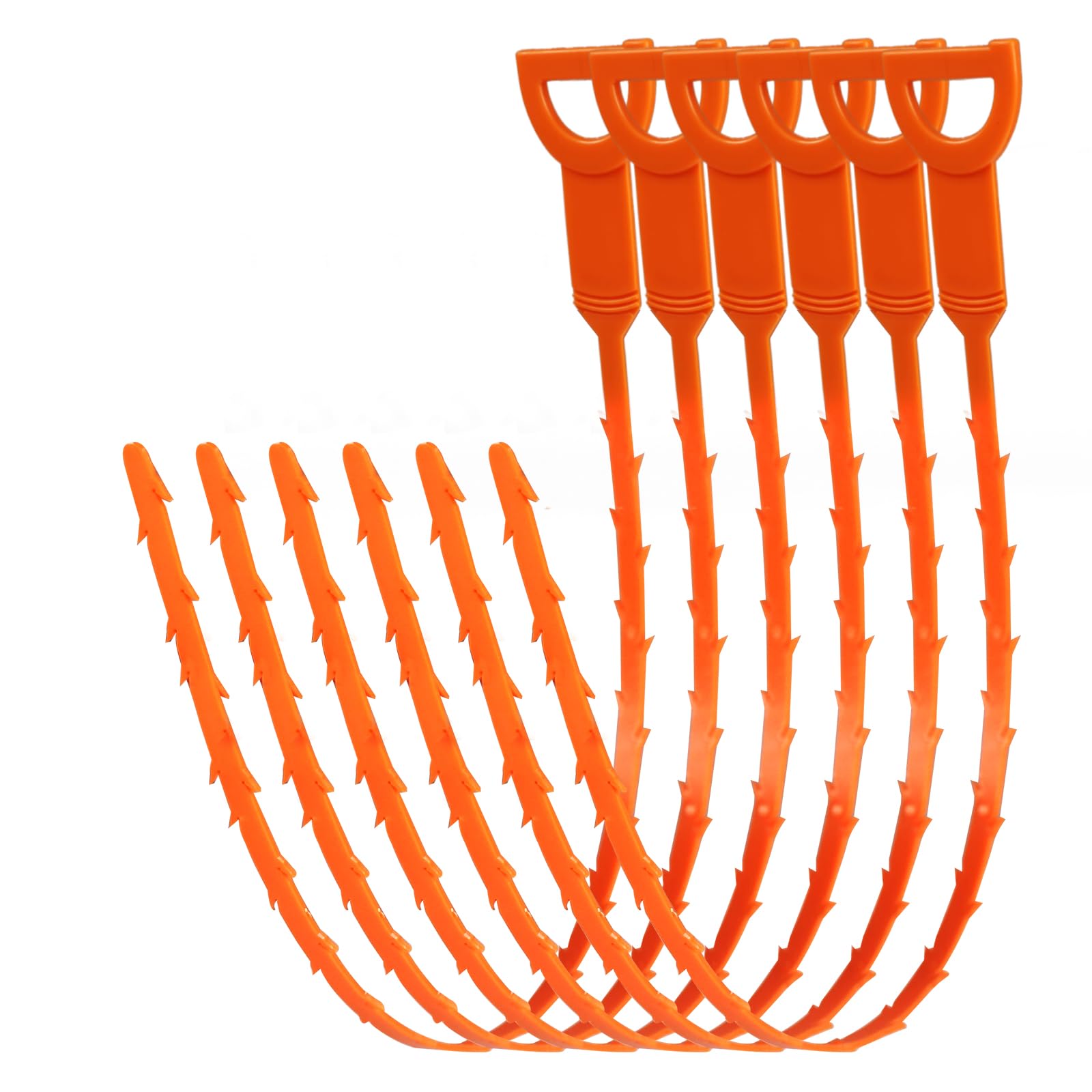 25 Inch Hair Drain Cleaner Tool, Clog Remover Tool, 6 Pack Drain Auger Hair Cleaning Tool, Hair Cather Shower Drain Tool for Kitchen, Sink, Bathroom, Sewer