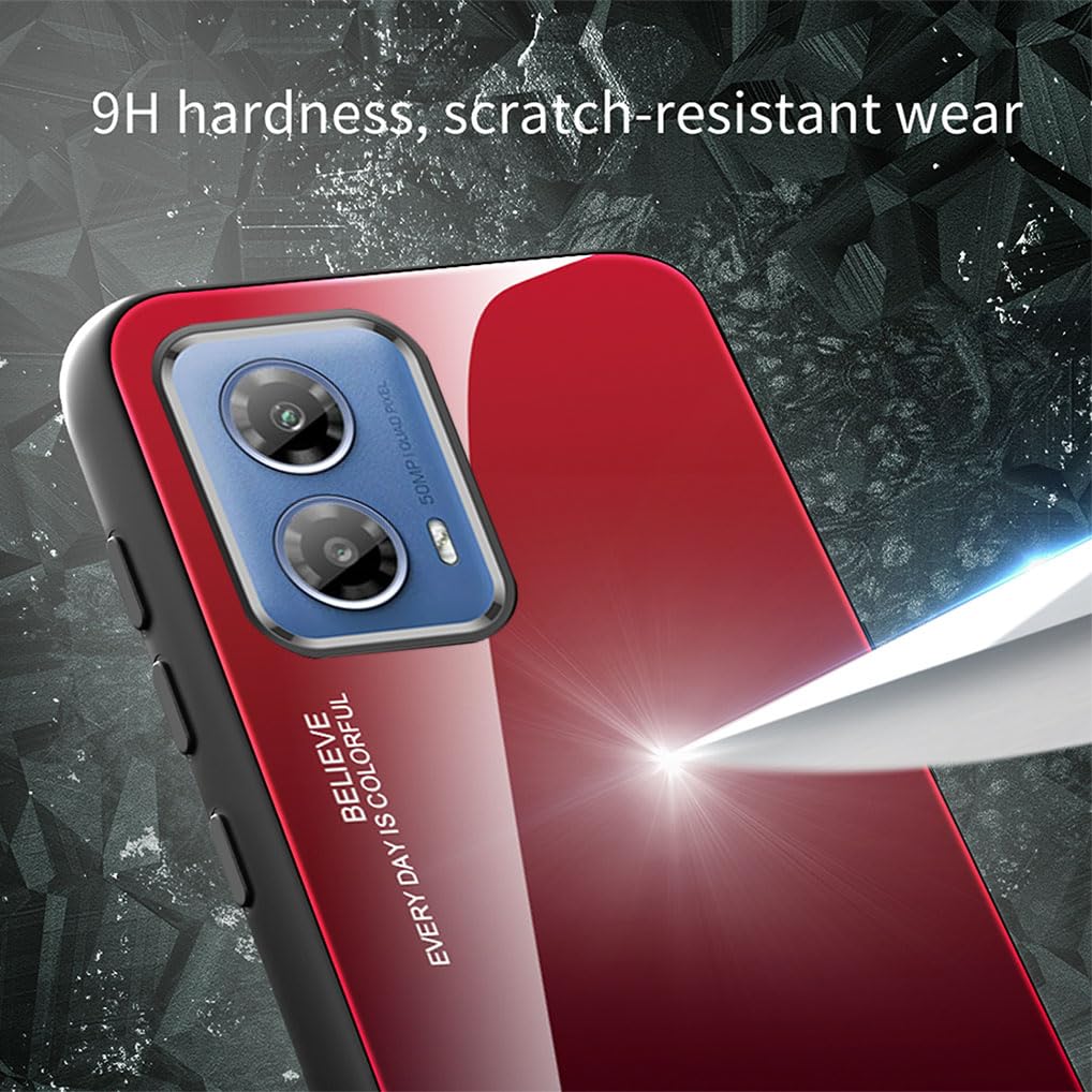 SEAHAI Case For Motorola Moto E14/Moto G04/Moto G04S, Gradient Color Ultra- Slim Crystal Transparent Cover Clear Back [Anti-Yellow] Soft TPU Silicone Shockproof Bumper Cover, Pink/Gold