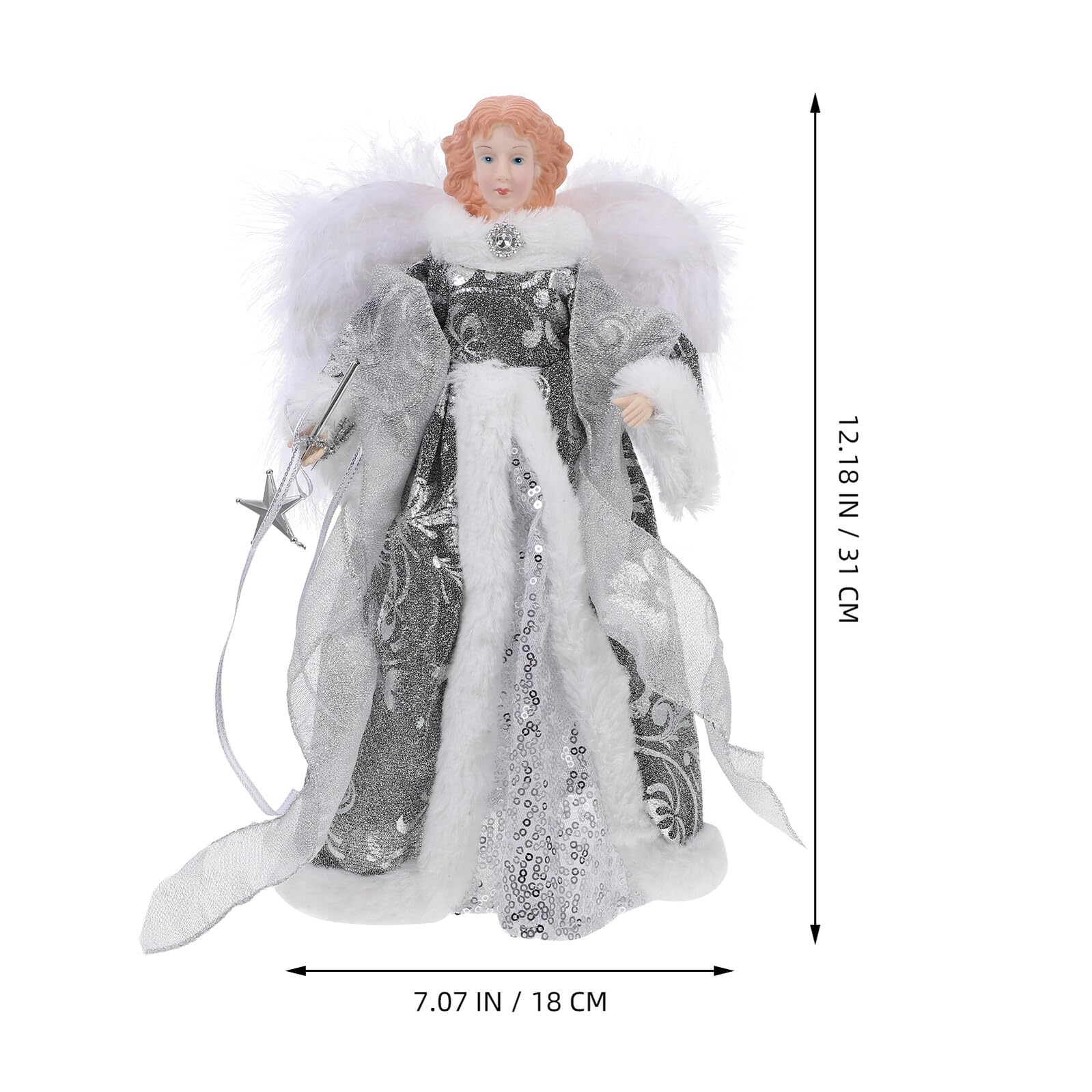 Uonlytech Baumspitze Engel Weihnachten Tree Topper Angel Christbaumspitze Deko Engel Engelsdeko für Baum Weihnachtsbaumspitze Kleine für Dekoration