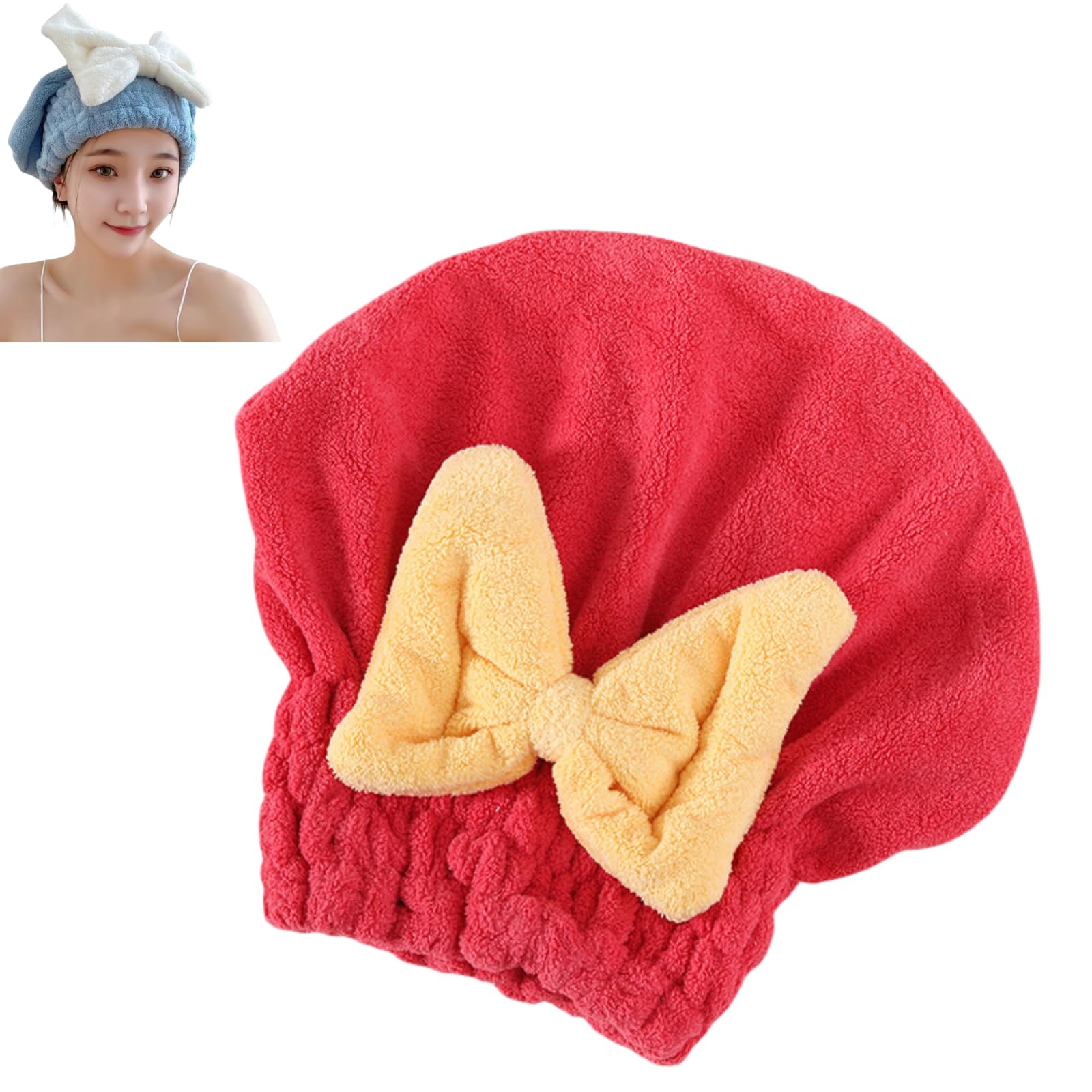 QASKLBNNew super absorbent wet hair towel bag, women's quick-drying hair cap, microfiber super absorbent towel bag