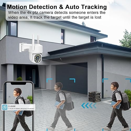 Miniatura 5 de Cámara de seguridad 4K para exteriores, 8MP 2.4G5G WiFi y cámaras con cable para seguridad del hogar, cámara de vigilancia IP de visión panorámica