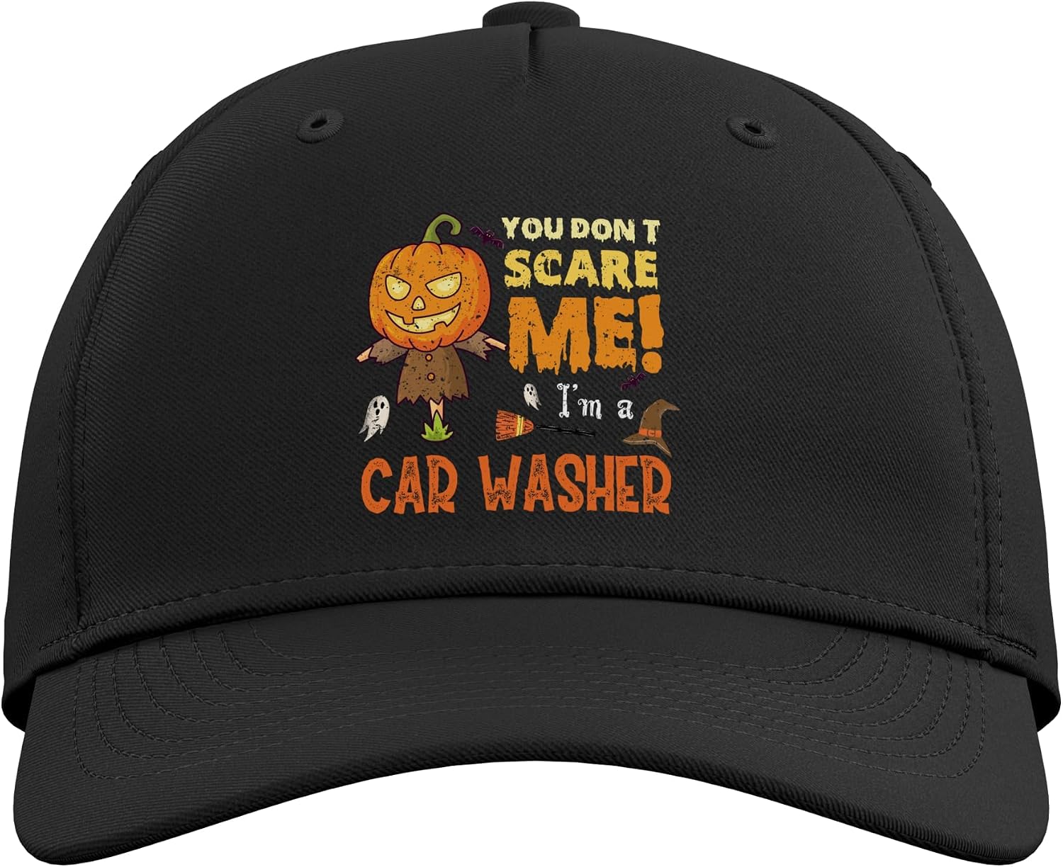 Halloween You Don't Scare Car Washer Funny Adjustable Baseball Hat image 2