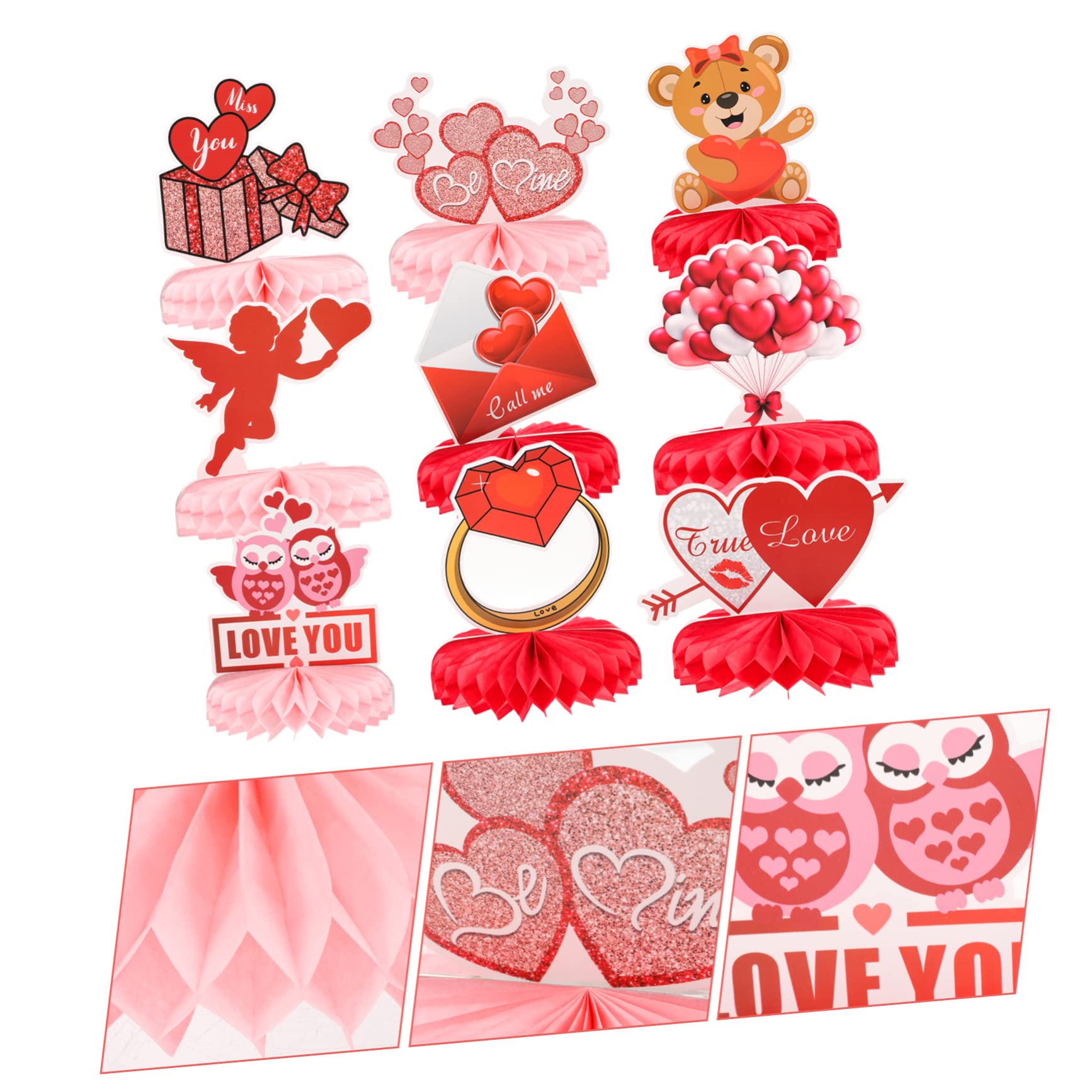 TOYANDONA 18piezas Decoración De De Mesa Forma De De San Valentín De Adornos Románticos Para Celebraciones
