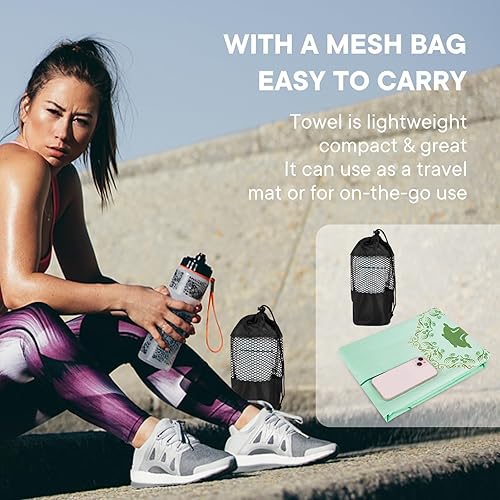 Miniatura 38 de Toallas de yoga, toalla antideslizante para esterilla de yoga caliente con puntos de agarre, manta de yoga de microfibra suave súper absorbente para