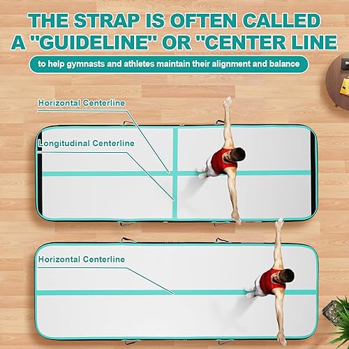 Miniatura 11 de FBSPORT - Colchonetas inflables de entrenamiento de 4 u 8 pulgadas de grosor, pistas de gimnasia para uso en el hogar, animadoras, yoga