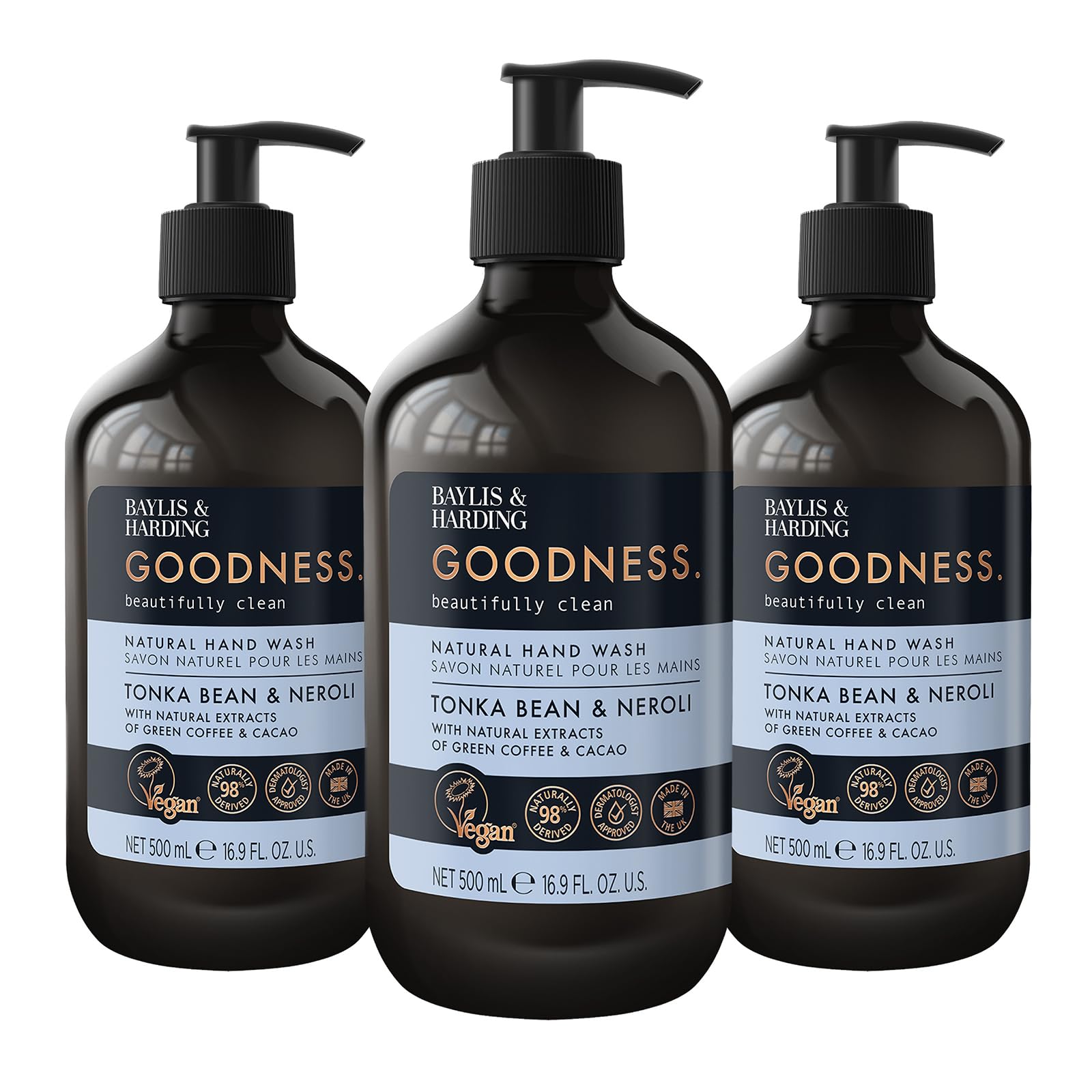 Baylis & Harding Goodness Natural Hand Wash 500ml 3 pack