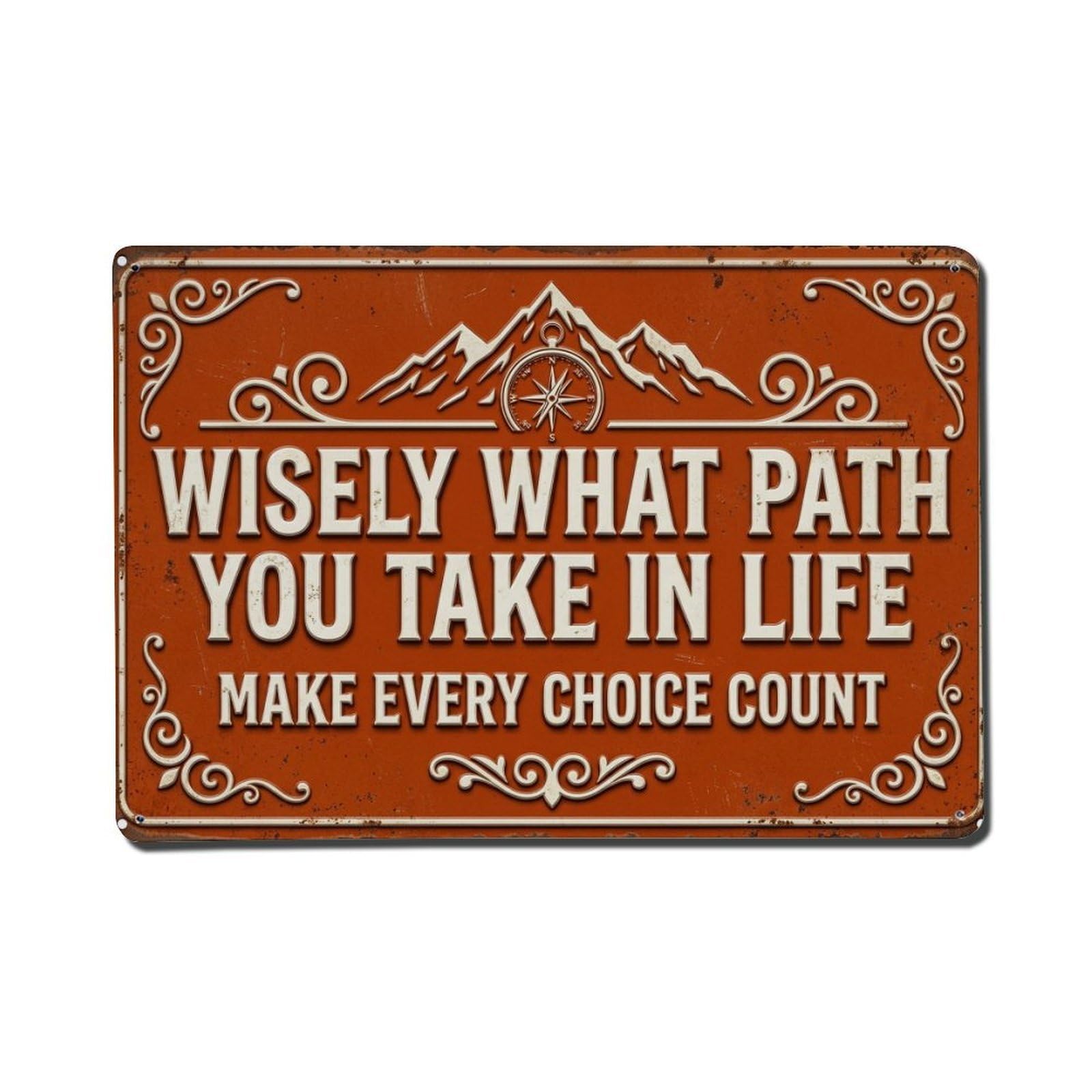 Decide Path Take Strength Retro Motivational Slogans 1 Metal Tin Sign Plaque Wall Decor for Cafe, Club Bar, Office, Home Garden Metal Poster 8x12Inch