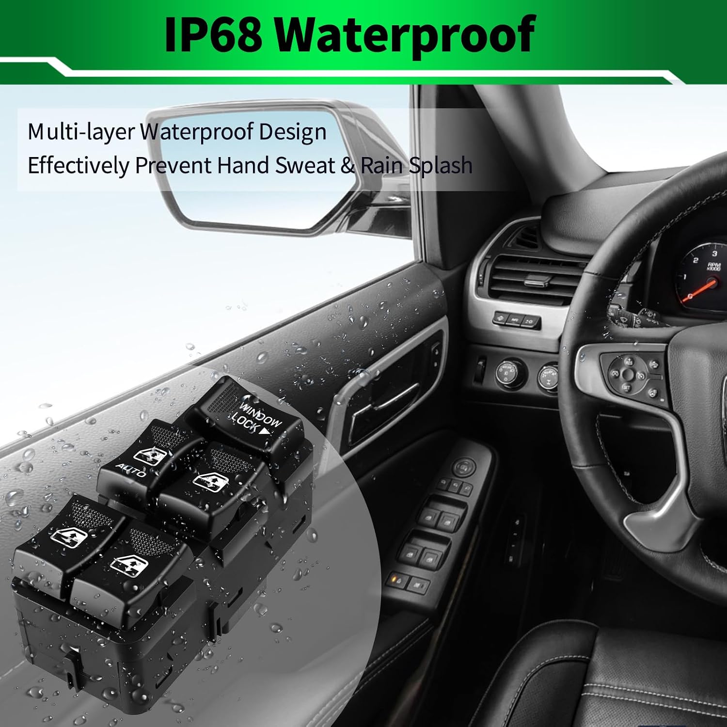 Driver Side Master Power Window Switch for:-Chevy Impala 2000-2005, for:-Buick Rendezvous 2002-2007, for:-Pontiac Aztek 2001-2005 Replacement OE# 10283834, 10422427, 901-001, ‎1S3465, 901001