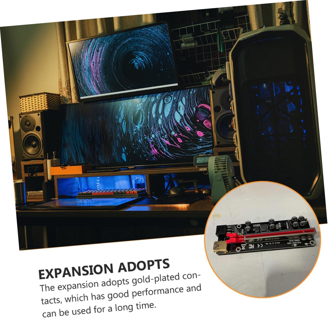 Angoily 6sets Pci-e Riser Kit to Graphics Card Adapter USB Connection Plated Design for Enhanced Stability and -Term Use