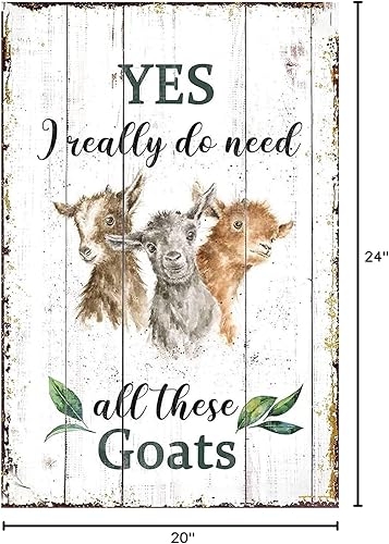 Miniatura 10 de Póster retro de cabras en lienzo para pared, pintura de lienzo con texto en inglés "Yes I Really Do Need All These Goats" ("Yes I Really Do Need All