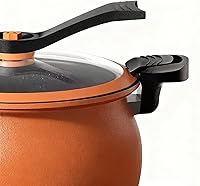 Vista 7 de Olla a presión – Utensilios de cocina antiadherentes de gran capacidad con tapa transparente Utensilios de cocina a presión de hierro
