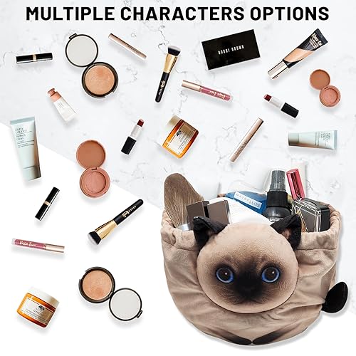 Miniatura 3 de Bolsa de maquillaje con cordón, bolsa de maquillaje para gatos, organizador de maquillaje de viaje, bolsa de cosméticos, regalo de gato para