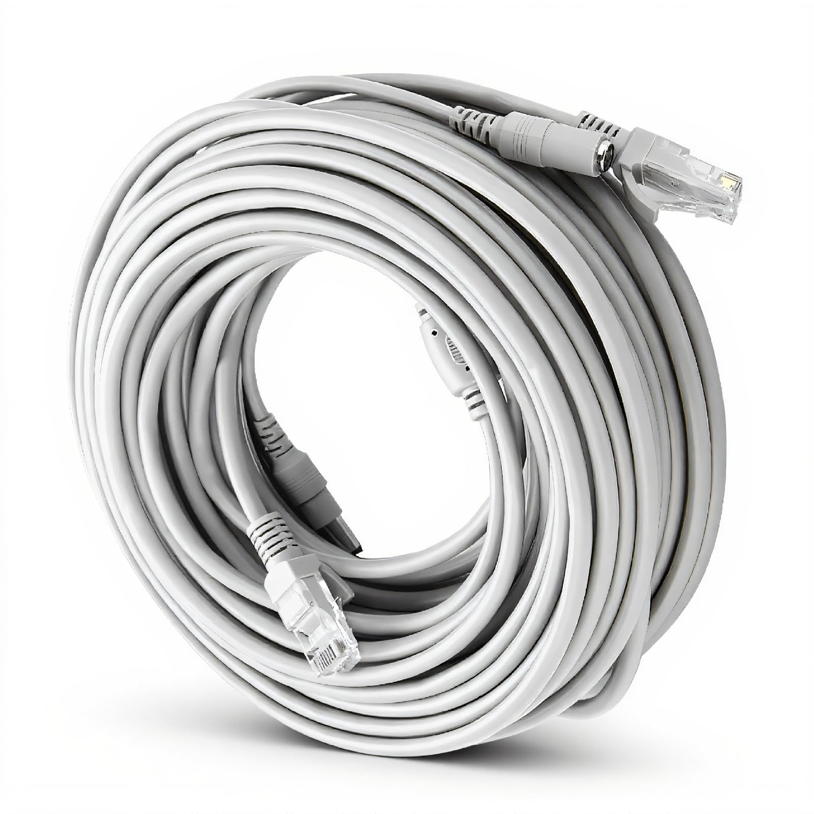 ASHATA Cable Ethernet de red RJ45, Cable Ethernet Cat5 RJ45 Cable CCTV DC 5M / 10M / 15M / 20M 10Mbps / 100Mbps para cámaras IP y NVR (20M)