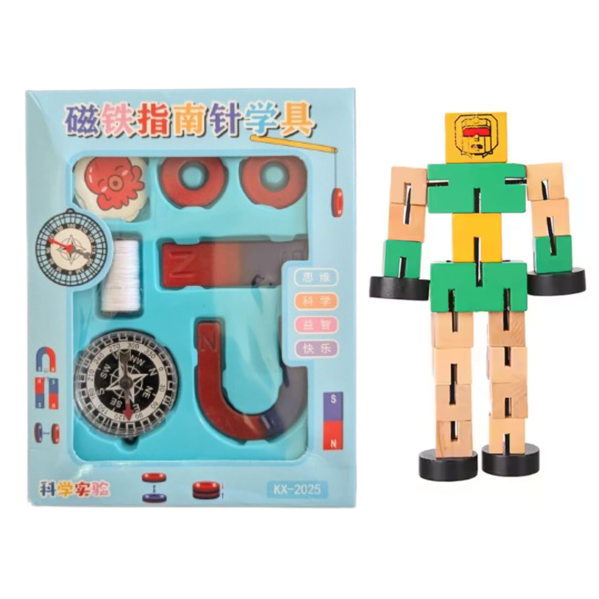 Educational Magnetic Science Experiment Kit – Fun STEM Box for Kids Age 6-10, 10-12 | DIY Play Set Pack of 2 Magnets with Horseshoe, Bars, Rings, Thread & Car (STEM Interactive Toy)