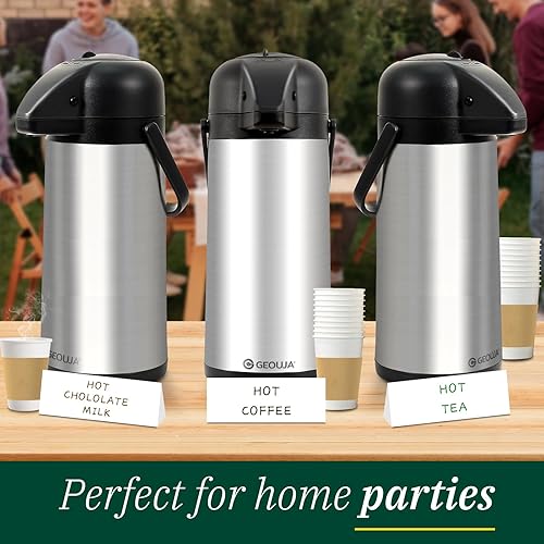 Miniatura 7 de Airpot - Jarra de café para mantener el calor, dispensador de café grande de 102 onzas3 litros con bomba, termo de acero inoxidable aislado para