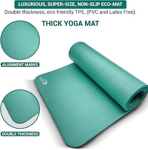 Miniatura 3 de WHITECLOUDZ Kit de yoga, juego de 7 piezas de esterilla de yoga para entrenamientos en casa, esterilla de yoga gruesa, bloques de yoga, correa,