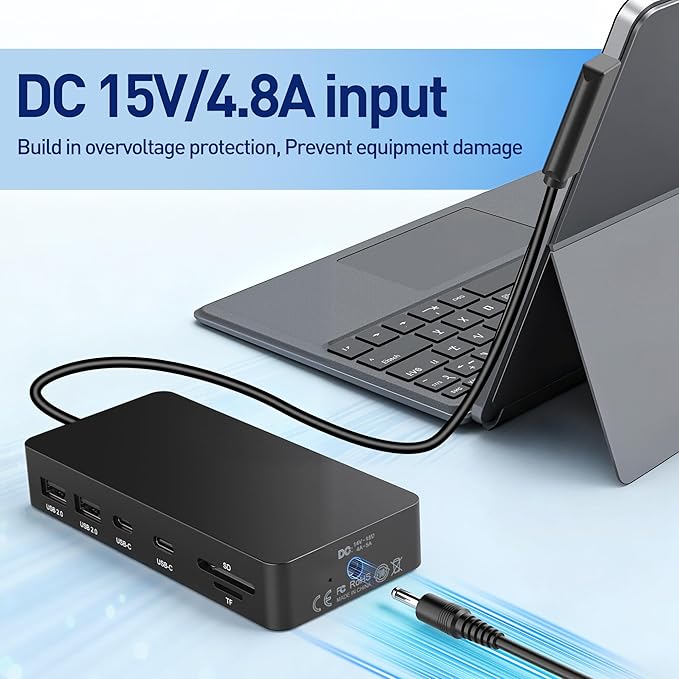 Surface Docking Station, 11-in-1 Triple Display (Surface +4K HDMI +VGA) miniatura 9