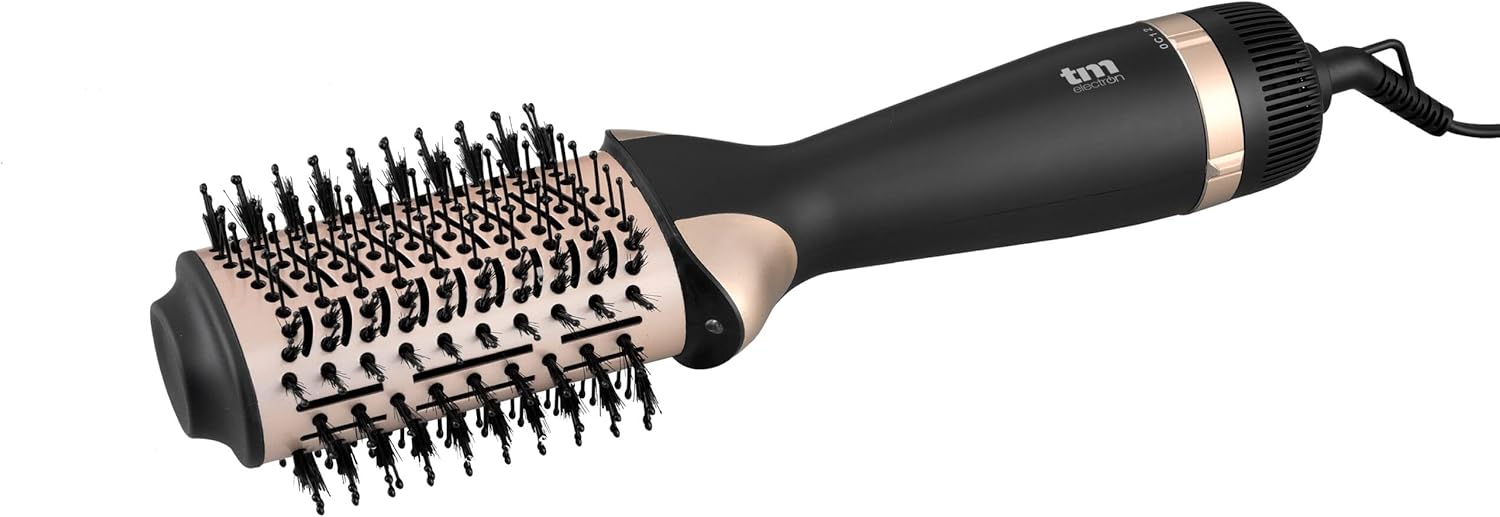 TM Electron TMHD102 Electric Styling Brush and Hair Dryer with Ceramic Coating Ion Function, 2 Heat Levels and Cold Air, Oval Design, Nylon Picks and Swivel Cable TM Electron TMHD102 Electric Styling Brush and Hair Dryer with Ceramic Coating Ion Function, 2 Heat Levels and Cold Air, Oval Design, Nylon Picks and Swivel Cable