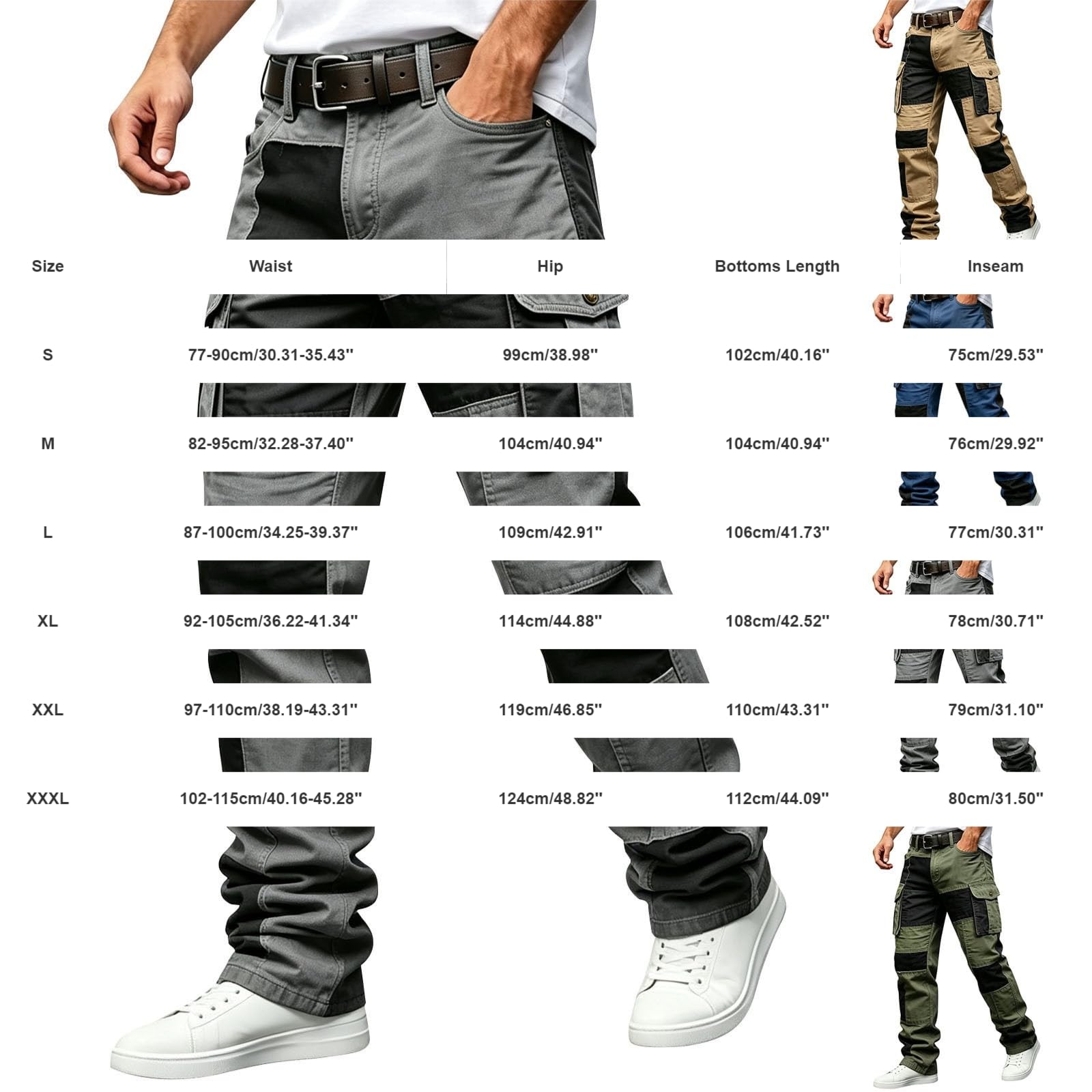 Pantaloni cargo da uomo, lunghi da lavoro, comodi pantaloni per il tempo