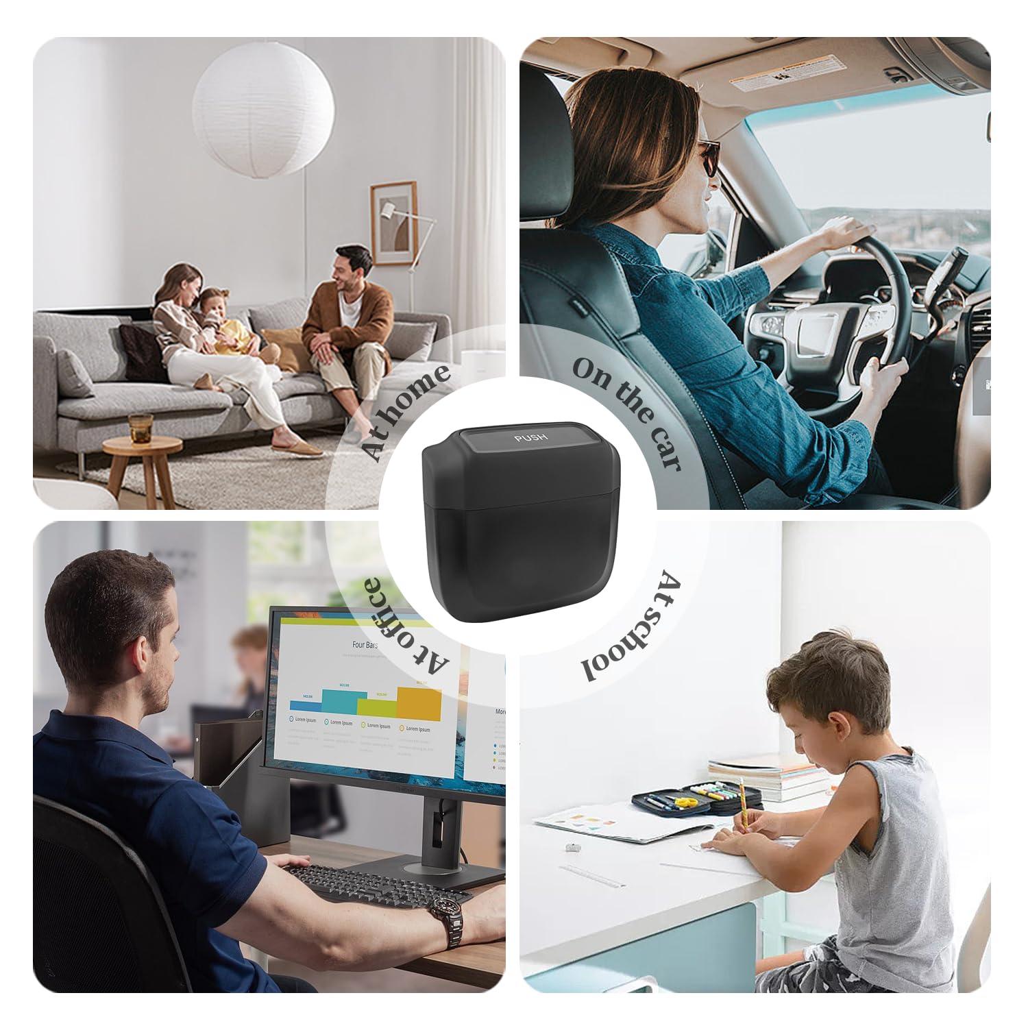 2PCS Car Trash Can with Lid 60PCS Garbage Bags Mini Trash Can Interior Accessories for Door Seat Center — view 5