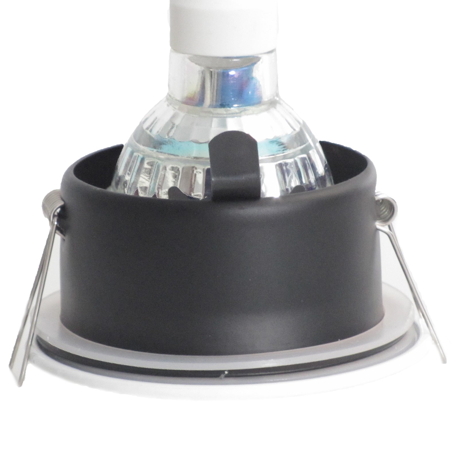trendlights24 NAU LED Decken Einbaustrahler Bad IP65 3er Set 4W 12V & Trafo | Weiß, rund, Kaltweiß, 6000k, Niedervolt, GU5.3, Spot, austauschbar, Einbauleuchte, Dusche, Feuchtraum, außen