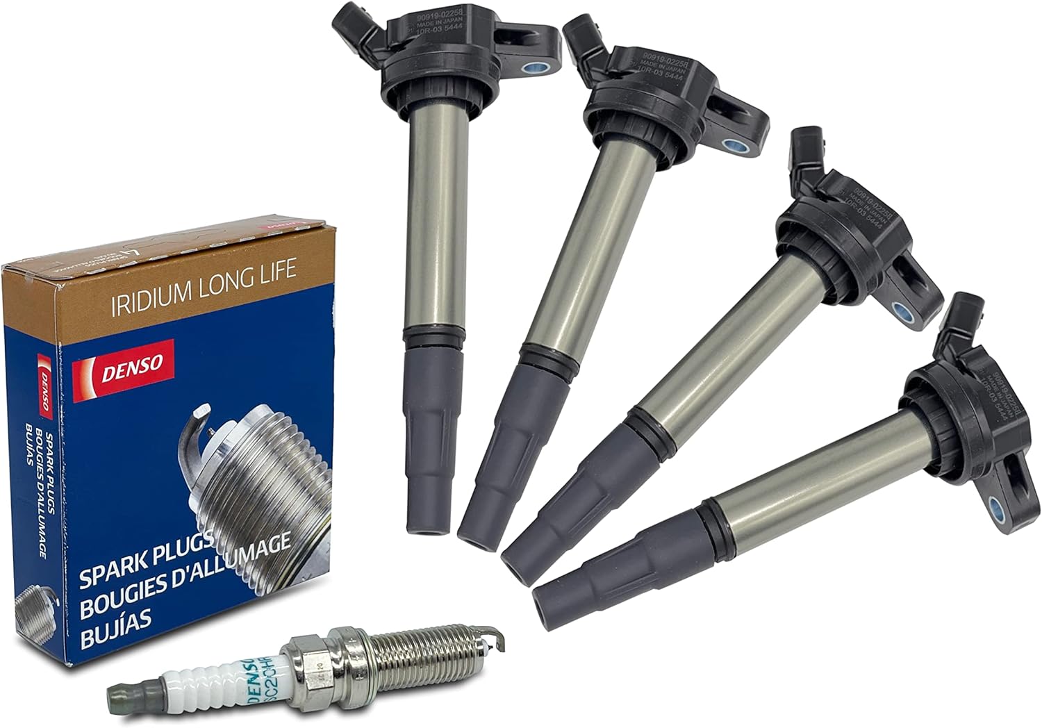 Set of 4 Ignition Coils Pack with Spark Plugs fit for Toyota Corolla Matrix Prius
