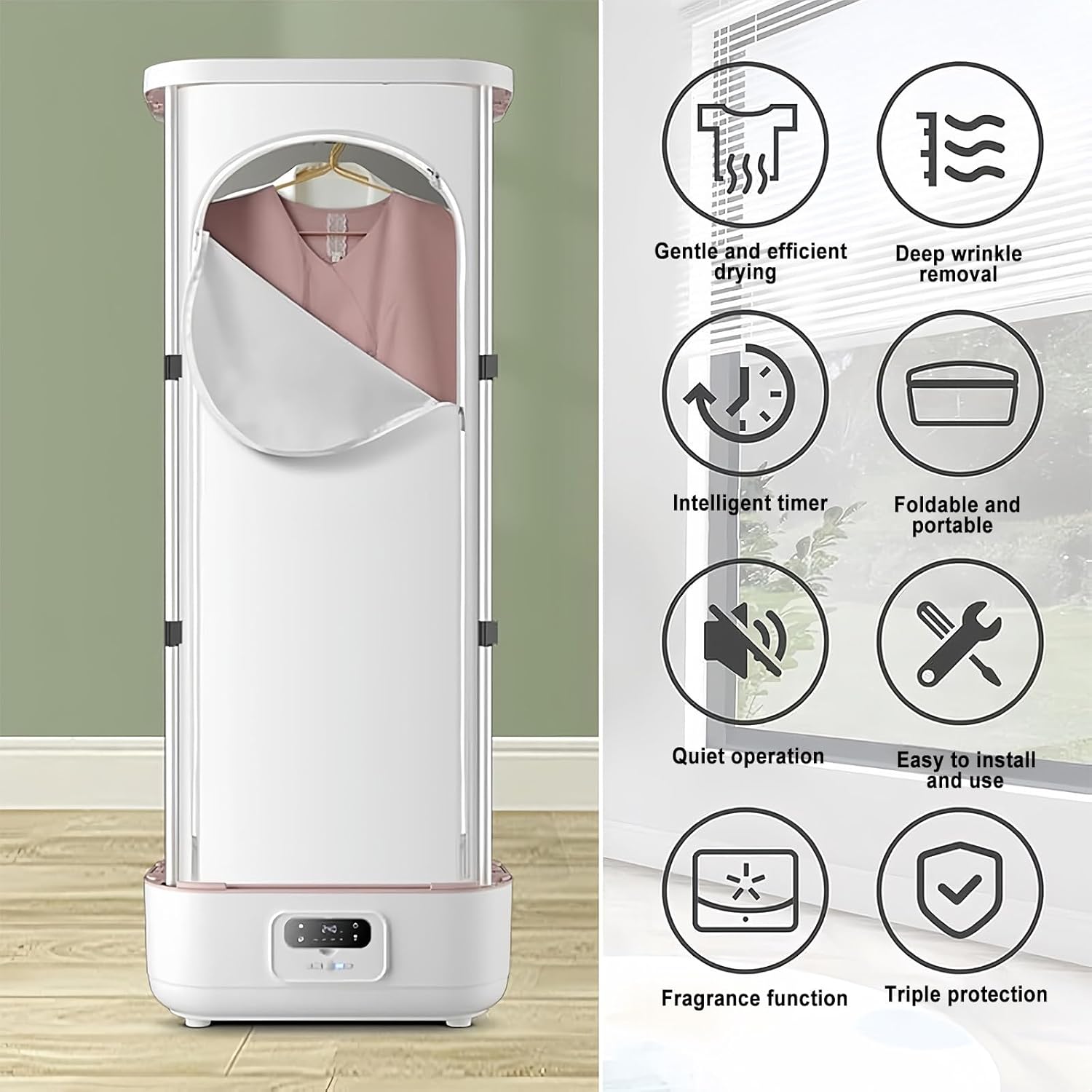 Smart Steam Dryer, Fully Automatic Clothing Care Machine, Household Dryer, Portable Dryer, Steam Hanging Iron, 900w Steam Wardrobe with Remote Control/Built-in Aromatherapy Box