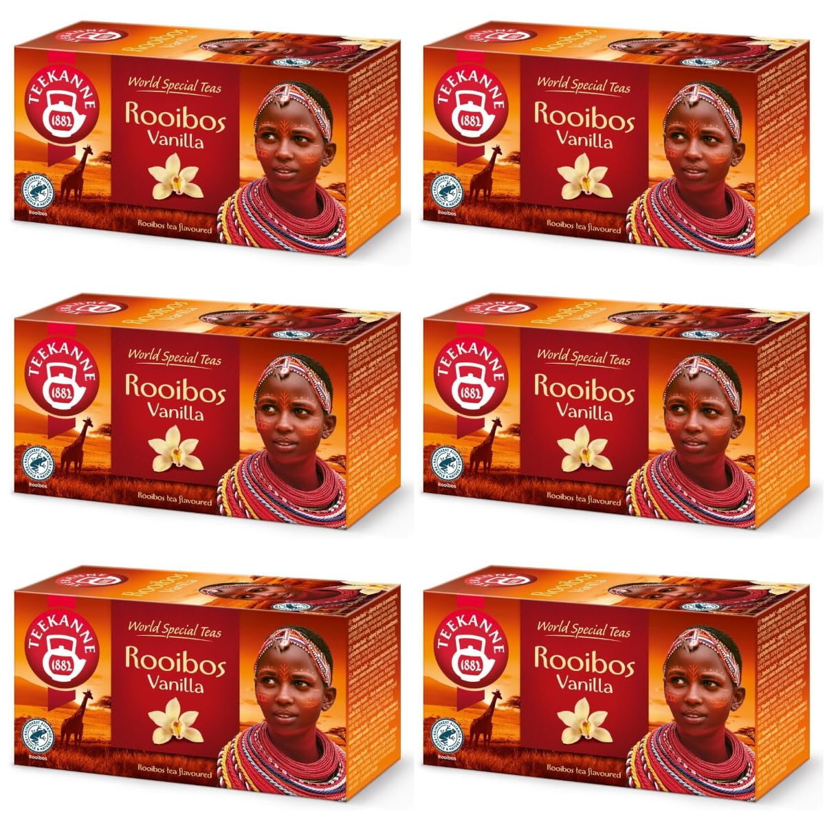 Teekanne Rooibos Vanille Tee, NEW EDITION, 6er Pack (6 x 20 Teebeutel), 6 x 35 g