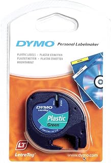Dymo LetraTag 59425 - Tira de plástico (12 mm x 4 m), color verde