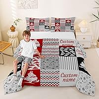 Vista 20 de Erosebridal Juego de ropa de cama personalizado con diseño de carrera de barril, colcha occidental a cuadros, juego de edredón con estrellas