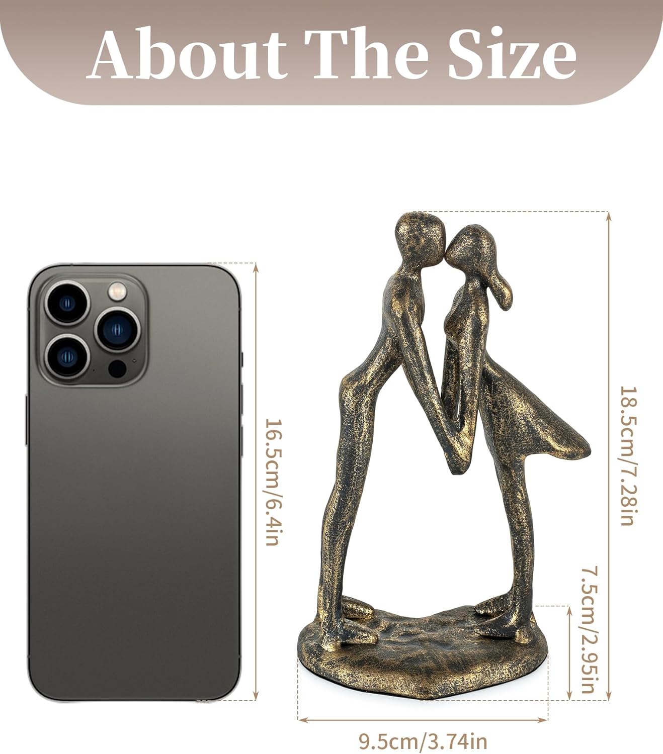 Sziqiqi 8th Anniversary Couple Gifts: 8 Year Anniversary Wedding Gifts for Him Her - 8th Wedding Gift for Husband Wife - Gift for Christmas Birthday Valentines Day Kissing Couple Figurines - Image 7