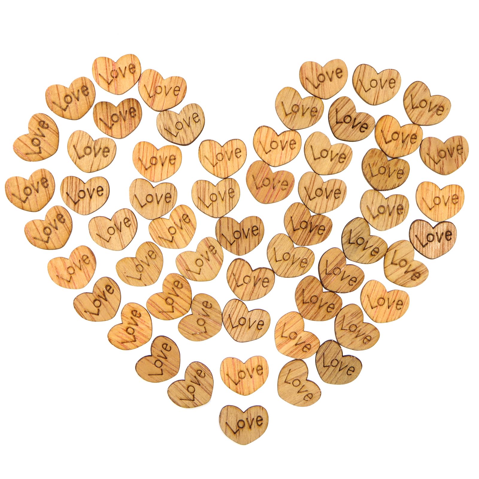 Coriandoli Legno Matrimonio 100 Pezzi - Decorazione Tavolo Sposi Motivi Rustici Naturali - Foto 9