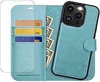 Vista 24 de OCASE Funda tipo cartera desmontable para iPhone 12 y iPhone 12 Pro con tarjetero [2 en 1] Funda de piel sintética con soporte de bloqueo RFID