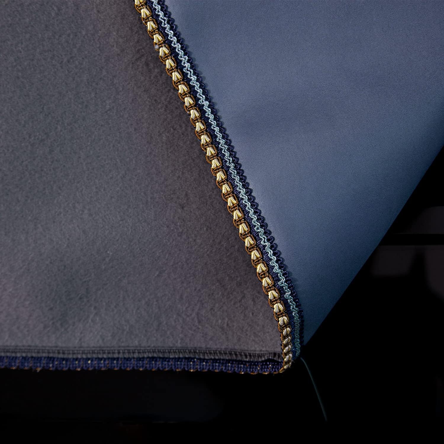 Leath-Aire Electric Piano Cover, Luxury, Soft Touch, Glossy, Thick, Upgrade with Two-side Lace, Simple And Beautiful (BLUE)