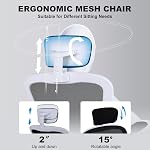Flysky Ergonomic Office Chair - Breathable Mesh Lumbar Back Support | Desk Chairs with Headrest and Flip-up Arms, Adjustable Height Executive Rolling Chair, Swivel Computer Chair, Task Chair