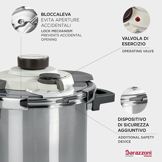 Olla a Presión Acero Inoxidable 6L Barazzoni miniatura 7