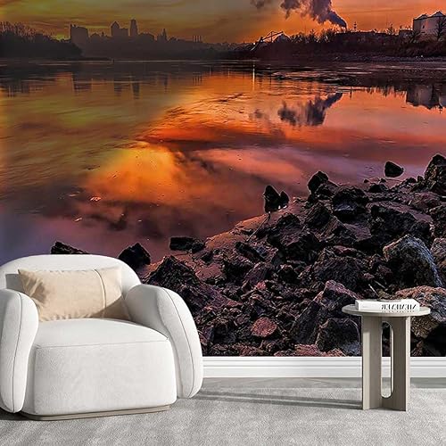 YANFENQI Sticky Wall Paper Landscape Papel Tapiz Wall Decor Wall Clings DIY-Friendly (W) 78.7" X(H) 59"
