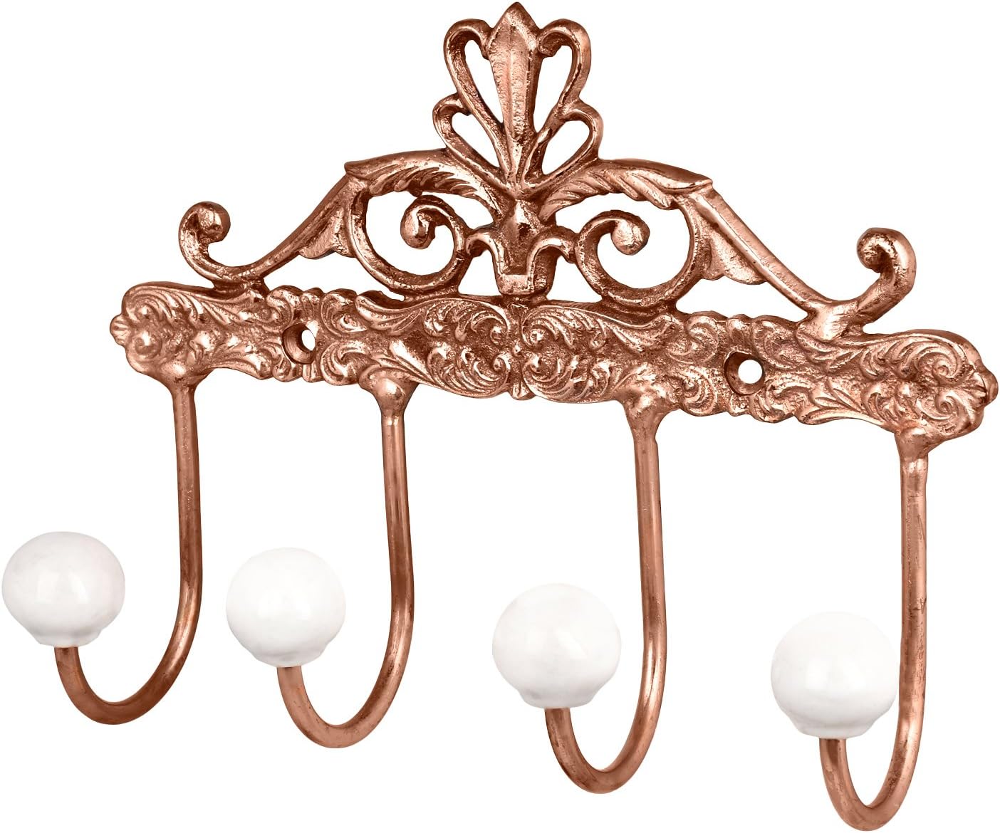 Artshai Antique Brown Brass Coat 4 Hook Wall Hanger Home