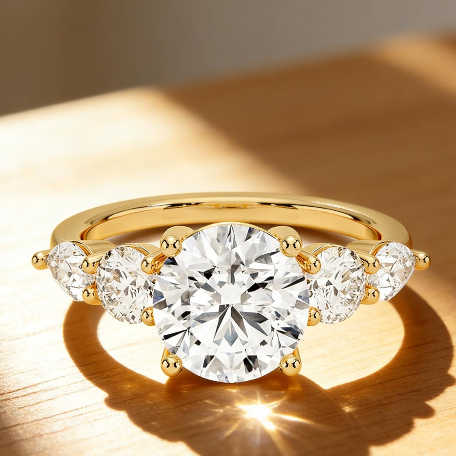 IGI Certified Lab Grown Diamond Ring 1-3 CT Oval/Marquise/Heart Cut Solid 10K 14K 18K Gold Solitaire Diamond D Color VS1-VS2 Engagement Ring for Women