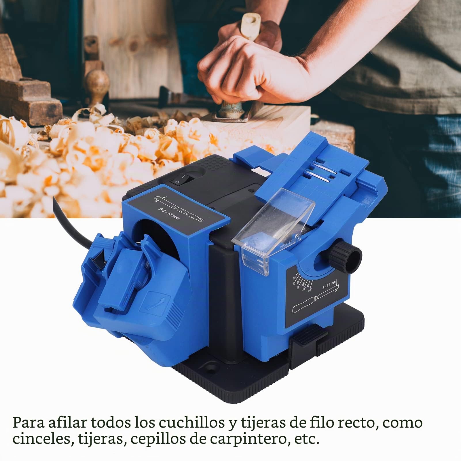 Fafeicy Afilador de Brocas ajustable, Afilador Multitarea de 65 W, Cortadora Eléctrica de Alta Resistencia, Máquina Afiladora de 15 a 50 para Moler, Herramientas Rotativas