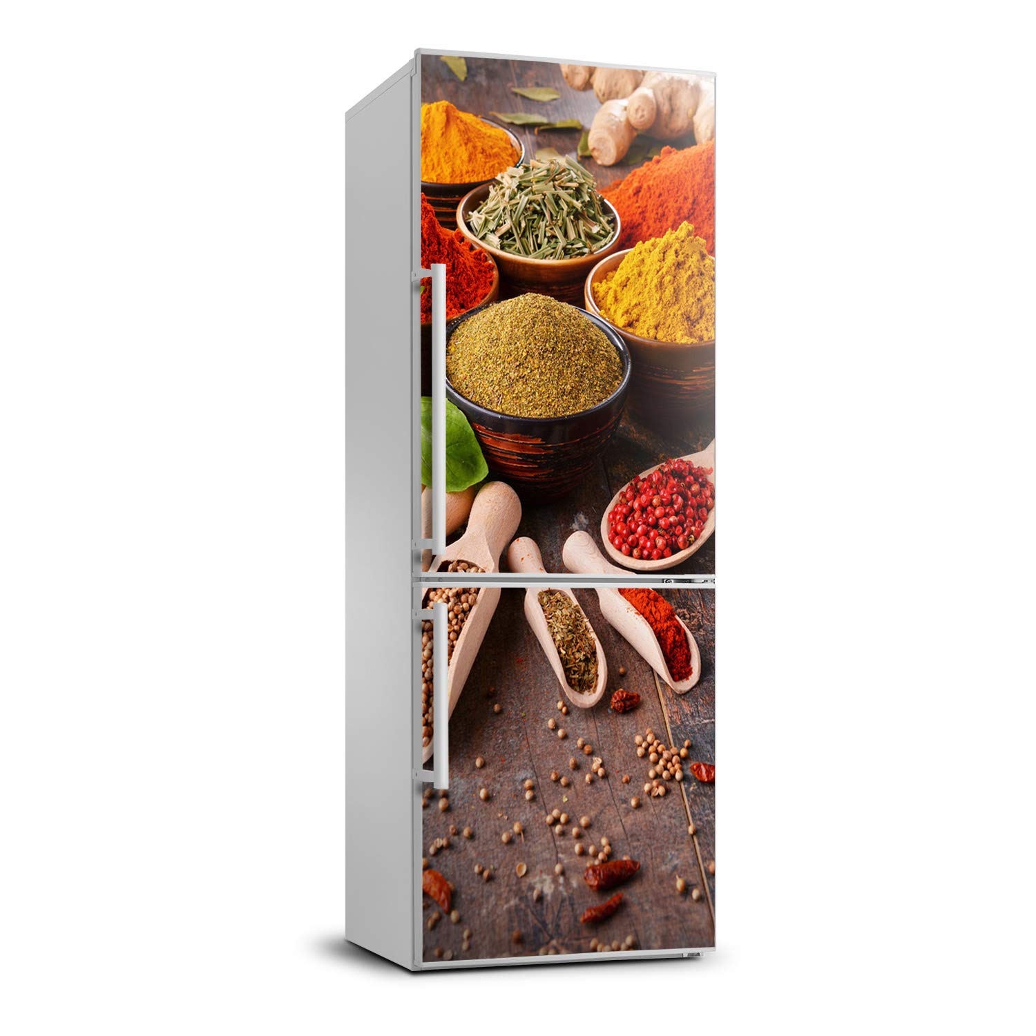 Pegatinas de pared y refrigerador con especias para crear un ambiente cálido en la cocina