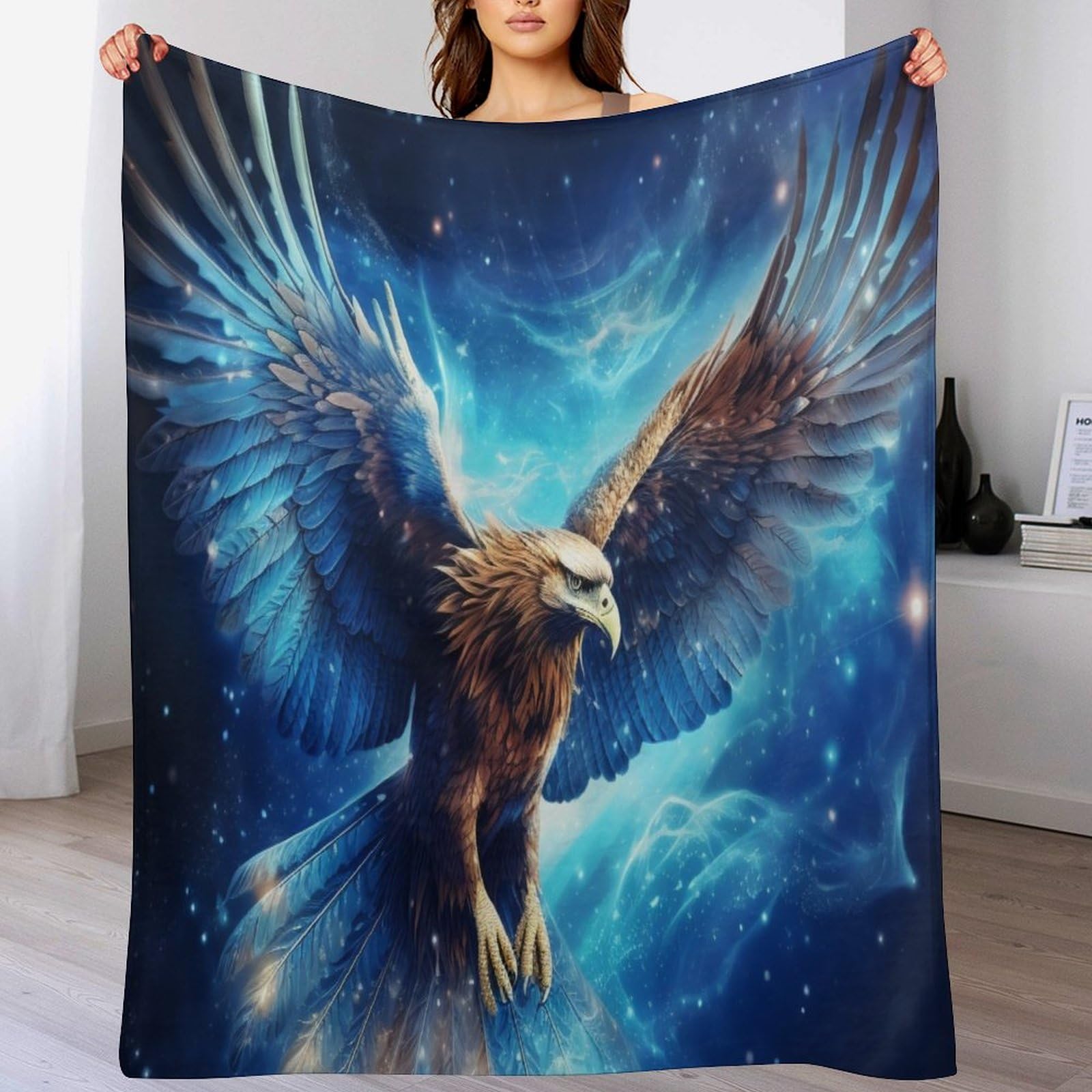 Plaid polaire canape Aigle doux chaud en flanelle toutes saisons 150x200cm