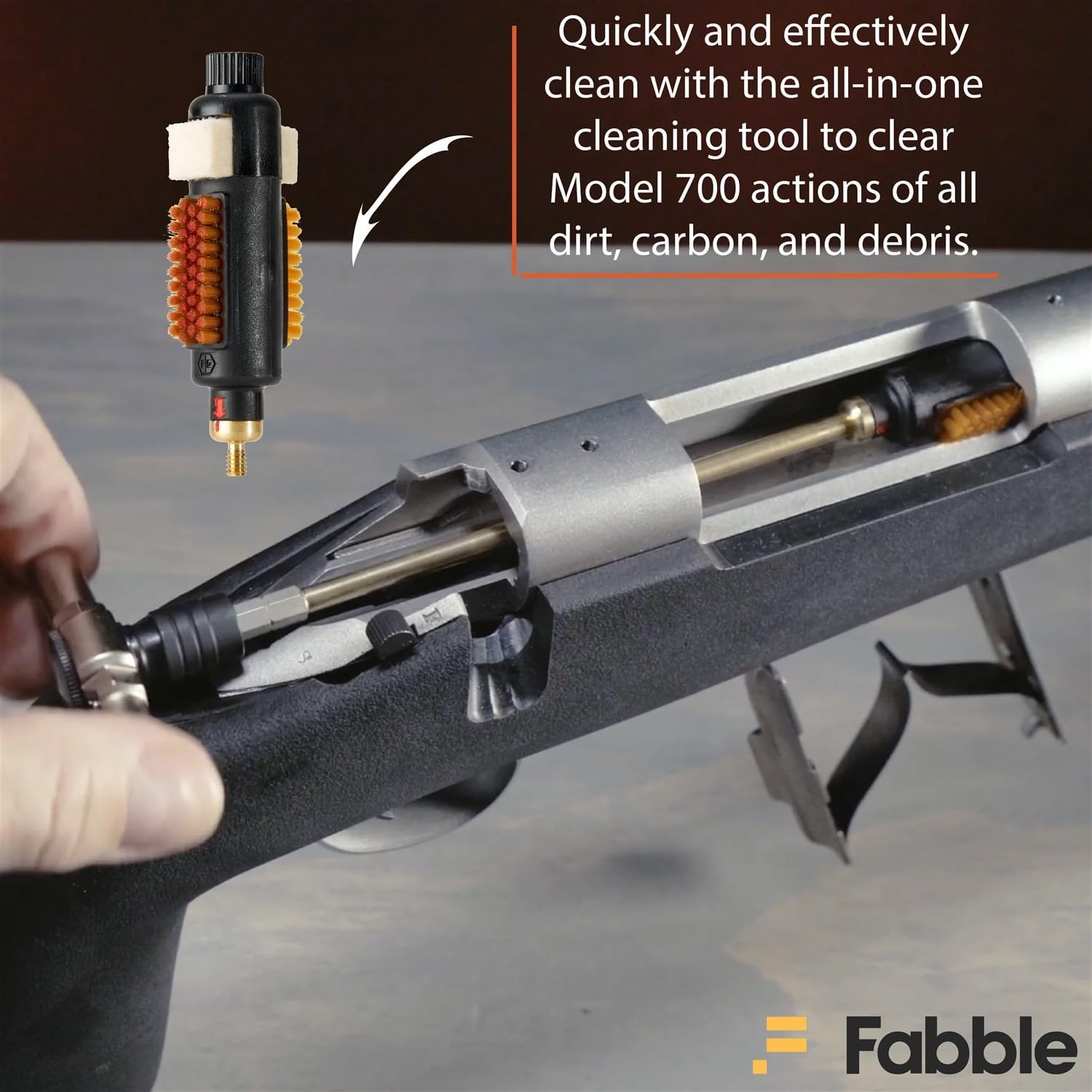 Fix It Sticks Quick Action Brush for Model 700s Bundle with 5 Replacement Swabs and Premium Black Microfiber Utility Cloth – Complete Cleaning Kit for Bolt-Action Platforms