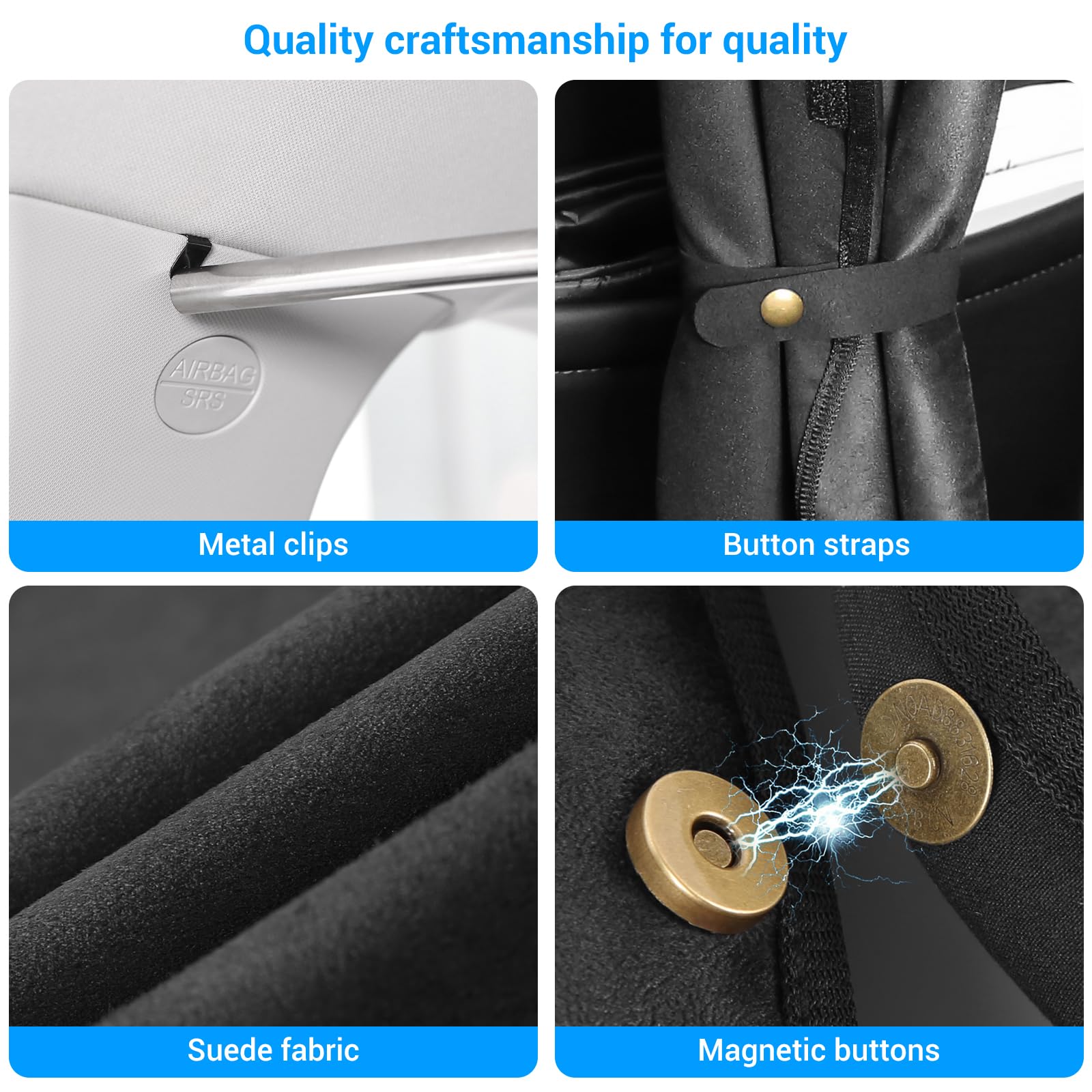 XCBYT Tende per auto Privcay – Tende divisorie per auto da campeggio, con barra trasversale in acciaio inox, lunghezza regolabile, tende per finestrini auto, furgoni, SUV, pickup, camion, viaggi,