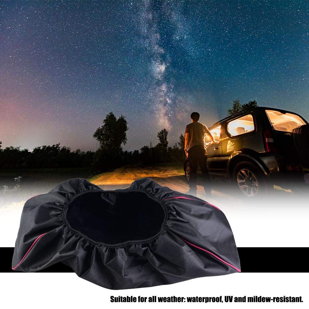 Copri-verricello nero, tessuto Ox Copri-verricello morbido anti-polvere nero impermeabile 8.000-17.500 libbre di capacità SUV per rimorchio