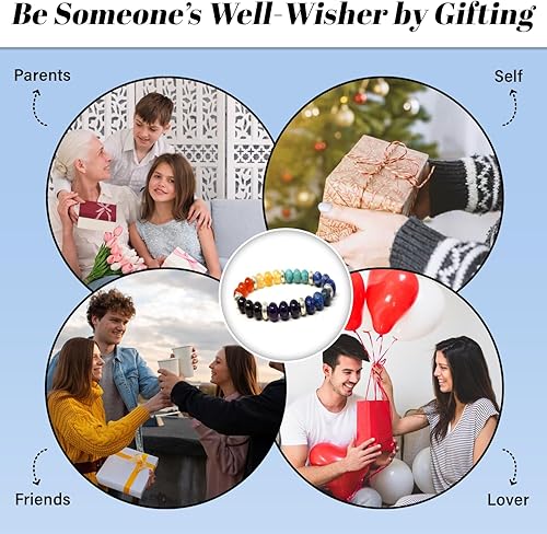 Miniatura 4 de Pulseras de piedras preciosas para mujeres y hombres, pulsera de cristal curativo para meditación, reiki y yoga, pulsera con cuentas de piedras de